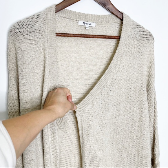 Madewell Seabank Open Front Cardigan Sweater Tan Small - Picture 9 of 14